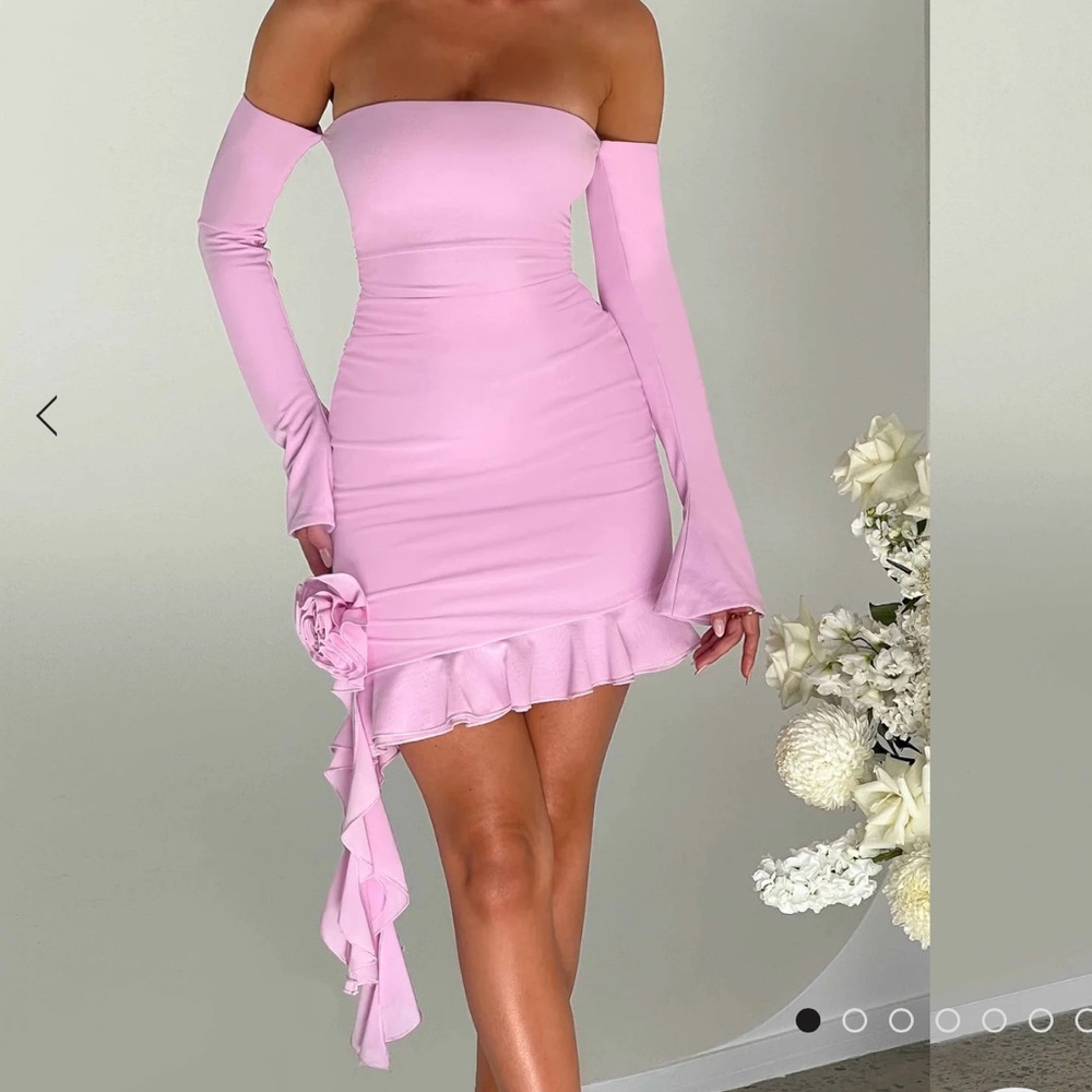 BabyBoo Mini dress with floral appliqué